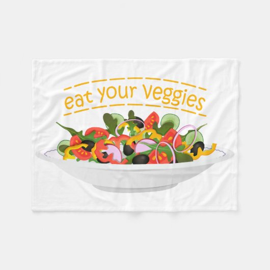 Eet je groenten Quote verse salade mix kom Fleece Deken (Voorkant (Horizontaal))