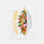 Eet je groenten Quote verse salade mix kom Fleece Deken (Voorkant)