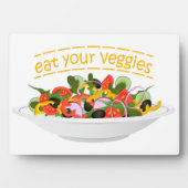 Eet je groenten Quote verse salade mix kom Fotoplaat (voorkant)