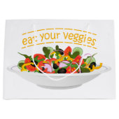 Eet je groenten Quote verse salade mix kom Groot Cadeauzakje (Voorkant)