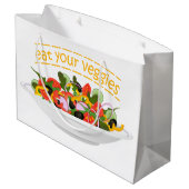 Eet je groenten Quote verse salade mix kom Groot Cadeauzakje (Achterkant Gekanteld)