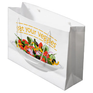 Eet je groenten Quote verse salade mix kom Groot Cadeauzakje