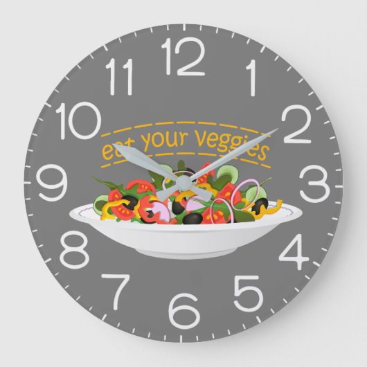 Eet je groenten Quote verse salade mix kom Grote Klok (Voorkant)