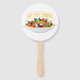 Eet je groenten Quote verse salade mix kom Handwaaier