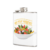 Eet je groenten Quote verse salade mix kom Heupfles (Links)