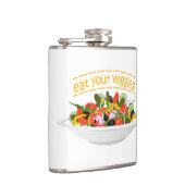 Eet je groenten Quote verse salade mix kom Heupfles (Rechts)