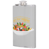 Eet je groenten Quote verse salade mix kom Heupfles (Links)