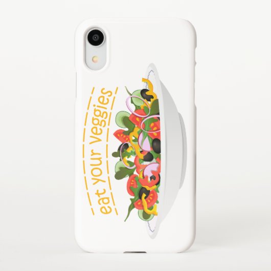 Eet je groenten Quote verse salade mix kom iPhone Hoesje (Achterkant)