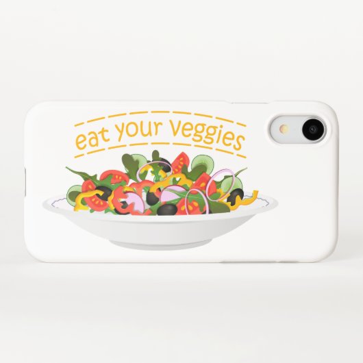 Eet je groenten Quote verse salade mix kom iPhone Hoesje (Achterkant horizontaal)