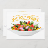 Eet je groenten Quote verse salade mix kom Kaart (Voorkant / Achterkant)