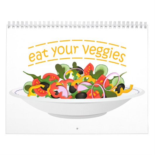 Eet je groenten Quote verse salade mix kom Kalender (Hoes)