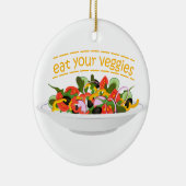 Eet je groenten Quote verse salade mix kom Keramisch Ornament (Rechts)