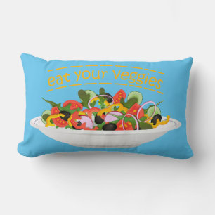 Eet je groenten Quote verse salade mix kom Kussen