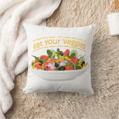 Eet je groenten Quote verse salade mix kom Kussen (Deken)