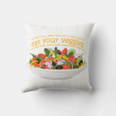 Eet je groenten Quote verse salade mix kom Kussen (Achterkant)