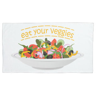 Eet je groenten Quote verse salade mix kom Kussensloop