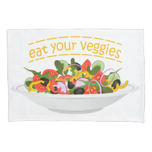 Eet je groenten Quote verse salade mix kom Kussensloop