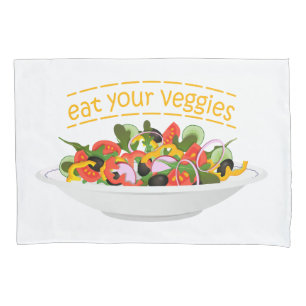 Eet je groenten Quote verse salade mix kom Kussensloop
