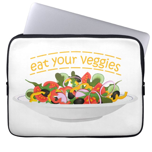 Eet je groenten Quote verse salade mix kom Laptop Sleeve (Voorkant)