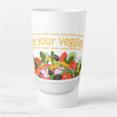 Eet je groenten Quote verse salade mix kom Latte Mok (Voorkant)