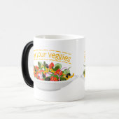 Eet je groenten Quote verse salade mix kom Magische Mok (Voorkant links)