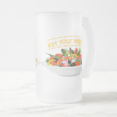 Eet je groenten Quote verse salade mix kom Matglas Bierpul (Voorkant rechts)