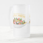 Eet je groenten Quote verse salade mix kom Matglas Bierpul (Voorkant links)