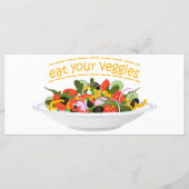 Eet je groenten Quote verse salade mix kom Menu (Achterkant)