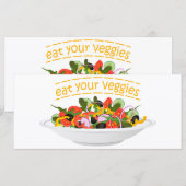 Eet je groenten Quote verse salade mix kom Menu (Voorkant / Achterkant)