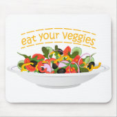 Eet je groenten Quote verse salade mix kom Muismat (Voorkant)