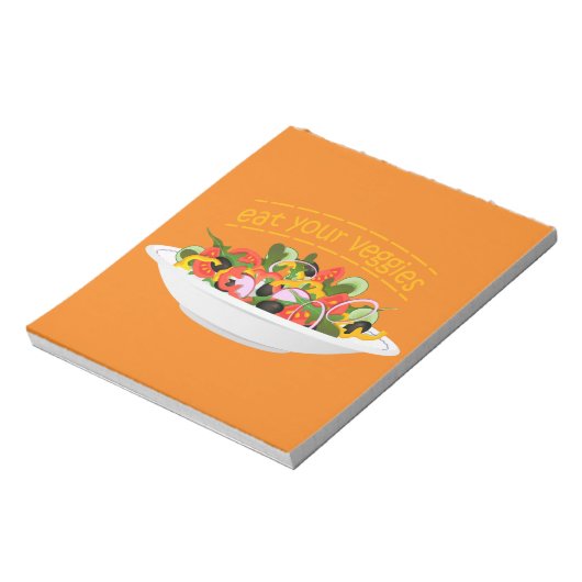 Eet je groenten Quote verse salade mix kom Notitieblok (Linkerzijde)