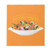 Eet je groenten Quote verse salade mix kom Notitieblok (Voorkant)
