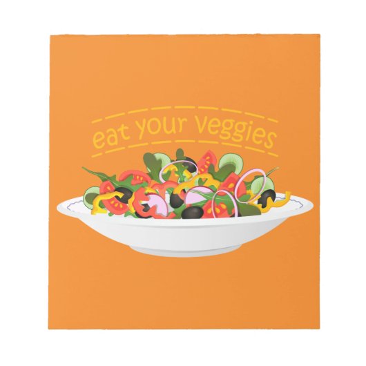 Eet je groenten Quote verse salade mix kom Notitieblok (Voorkant)
