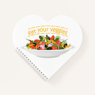 Eet je groenten Quote verse salade mix kom Notitieboek