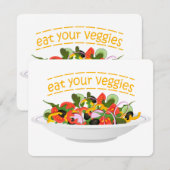 Eet je groenten Quote verse salade mix kom Notitiekaartje (Voorkant / Achterkant)