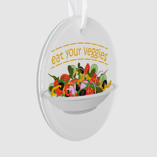 Eet je groenten Quote verse salade mix kom Ornament (voorkant)