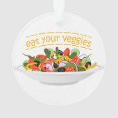 Eet je groenten Quote verse salade mix kom Ornament (achterkant)