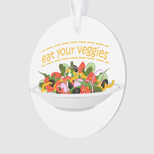 Eet je groenten Quote verse salade mix kom Ornament (voorkant)