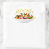Eet je groenten Quote verse salade mix kom Ovale Sticker (Tas)