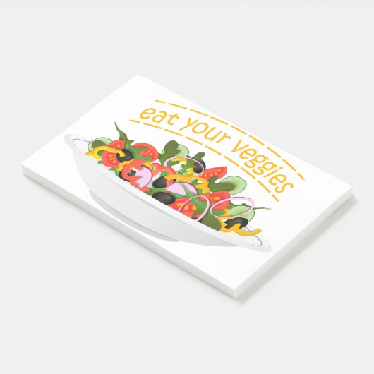 Eet je groenten Quote verse salade mix kom Post-it® Notes (Schuin)