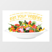 Eet je groenten Quote verse salade mix kom Raamsticker (Vel)
