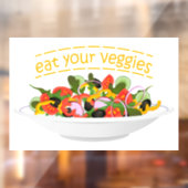 Eet je groenten Quote verse salade mix kom Raamsticker (Vel 2)