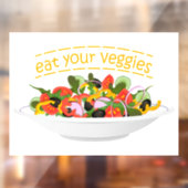 Eet je groenten Quote verse salade mix kom Raamsticker (Vel 2)