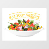 Eet je groenten Quote verse salade mix kom Raamsticker (Vel)