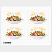 Eet je groenten Quote verse salade mix kom Rechthoekige Sticker (Vel)