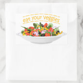 Eet je groenten Quote verse salade mix kom Rechthoekige Sticker (Tas)
