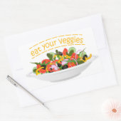 Eet je groenten Quote verse salade mix kom Rechthoekige Sticker (Envelop)