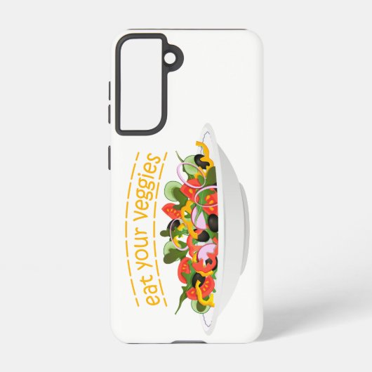 Eet je groenten Quote verse salade mix kom Samsung Galaxy Hoesje (Achterkant)