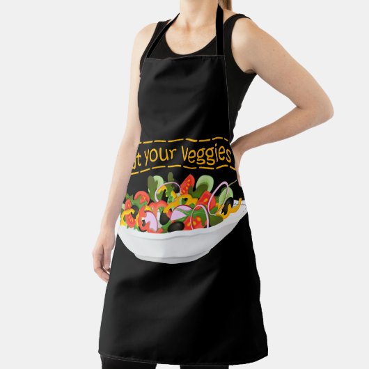 Eet je groenten Quote verse salade mix kom Schort (Insitu)