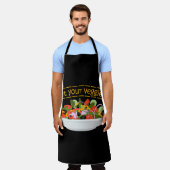 Eet je groenten Quote verse salade mix kom Schort (Gedragen)